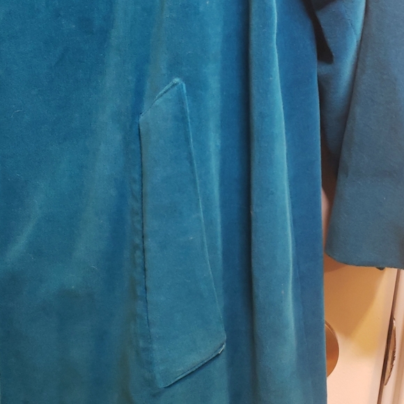 Vintage Marguerite Rubel San Francisco Teal Blue Velvet Women's Dresscoat - Picture 5 of 10